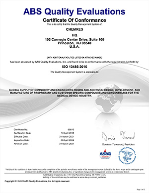 ISO 13485:2016 certificate