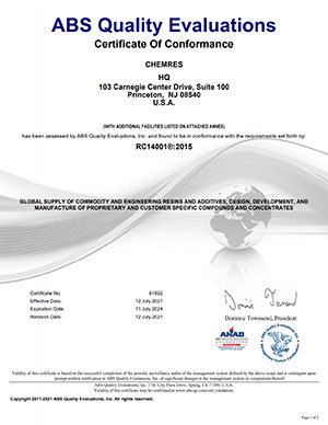 RC14001®:2015 certificate